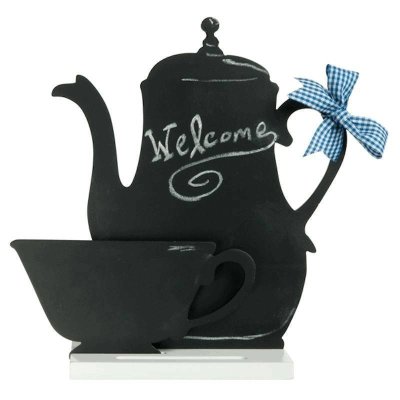 Chalkboard Teapot & Teacup Sign with Stand