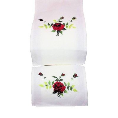 Red Rose Design Handmade Linen Toilet Paper Holder