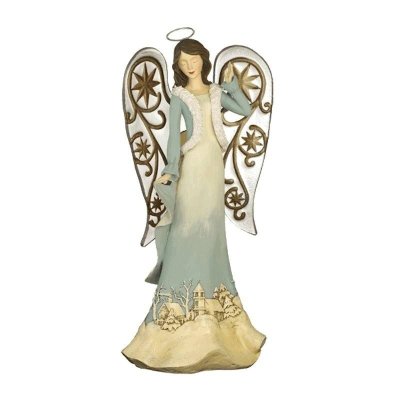 Glass Wings Winter Wonderland Christmas Angel Figurine