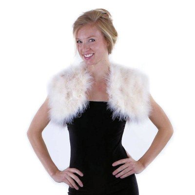 Demure Maiden White Feather Shrug