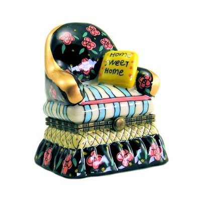 Flower Covered Arm Chair Trinket Box