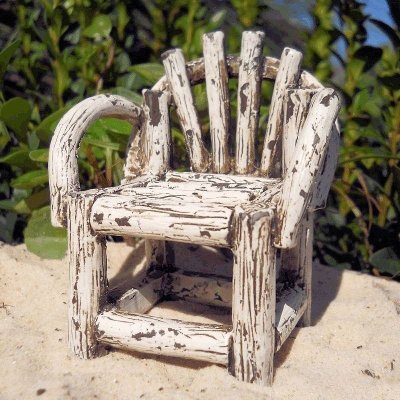 Chair Shabby Chic Fantail Wood Fairy Garden Furniture