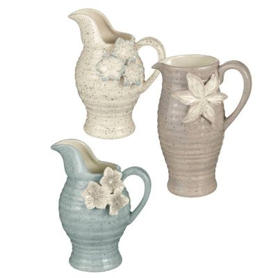 Floral Pottery Design Serving Pitcher