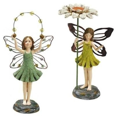 Standing Fairy Garden Figurine with Crystal Accents