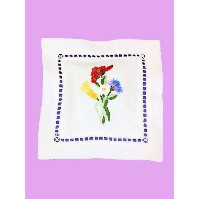 Floral Bouquet Handmade Linen Sachet Pillow