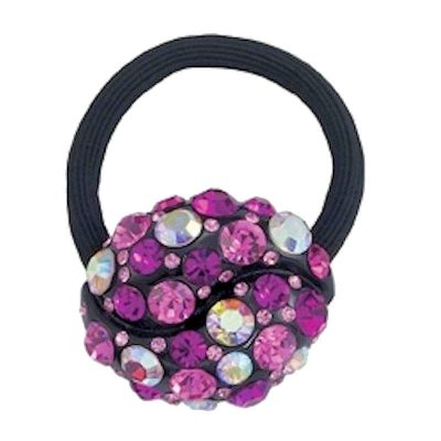 Pink Crystal Explosion Ponytail Holder by Spring Street Design