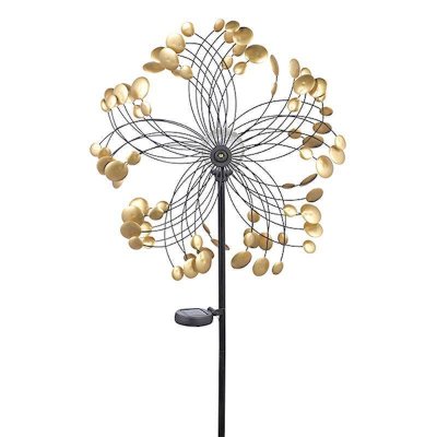 Spinning Solar Star Pinwheel Lighted Garden Stake