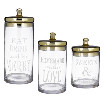 Christmas Cheer Glass Jars Set of 3