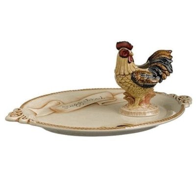 Rooster Appetizer Tray & Toothpick Holder