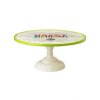 Happy Birthday Cake Plate Pedestal Stand