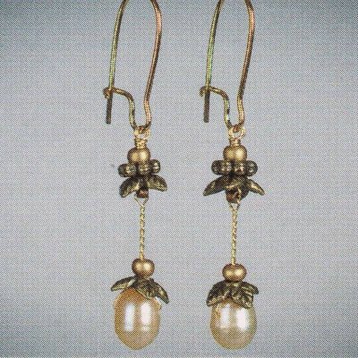 Genuine Pearl Drop Chandelier Earrings by Robin Goodfellow