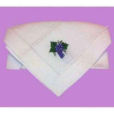 Grape Design Handmade Hand Embroidered Linen Napkin