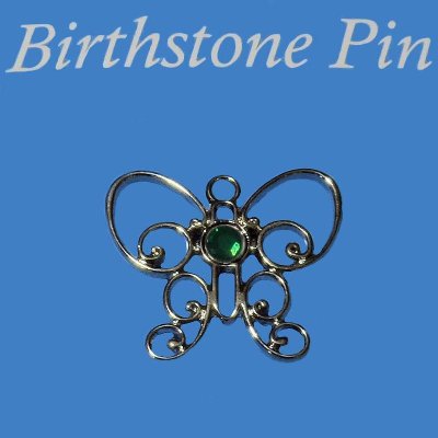 May Birthstone Butterfly Lapel Pin