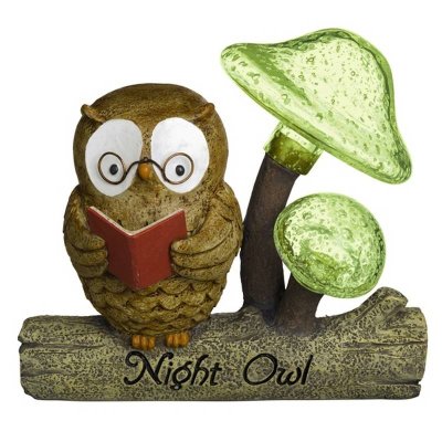 Night Owl Glowing Garden Figurine