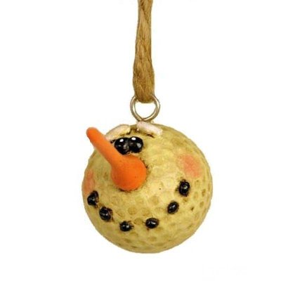 Golf Ball Snowman Figurine Christmas Ornament