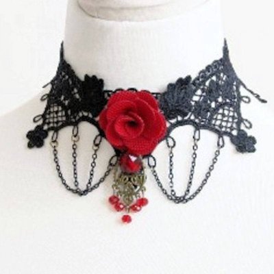 Red Vintage Vamp Choker Necklace