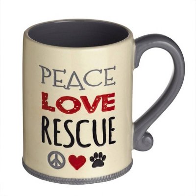 Rescue Pet Coffee Mug Peace, Love, Rescue