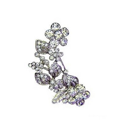 Flower Garland Crystal Brooch or Lapel Pin