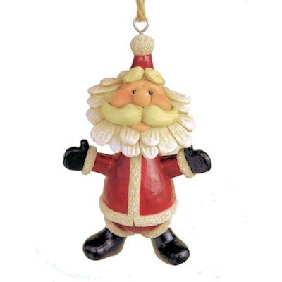 Bearded Bobble Head Large Santa Christmas Ornament