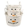 Snowman Face Christmas Nested Baskets Set of 3