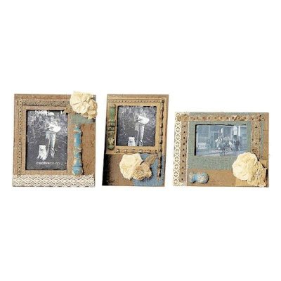 Burlap Flowers & Lace Photo Frame