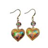 Cloisonne Hearts Beaded Earrings