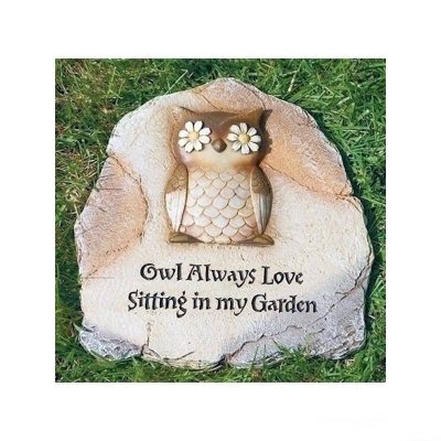 Daisy Eyes Owl Figurine Stepping Stone or Garden Sign