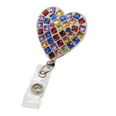 Rainbow Hearts on Fire Badge Holder or Lanyard