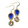 Cloisonne Drop & Crystal Ball Beaded Earrings