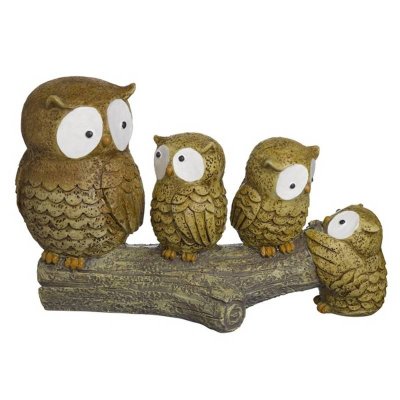 Owl Family Parent & Babies Garden Figurine