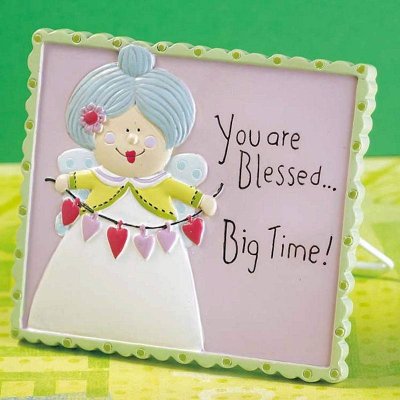 Blessed Big Time Angel Fantasy Art Plaque by Jozie B.