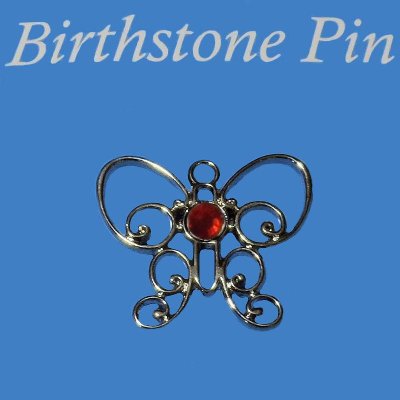 July Birthstone Butterfly Lapel Pin