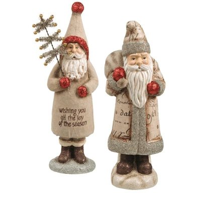 Burlap Vintage Charm Christmas Santa Figurine