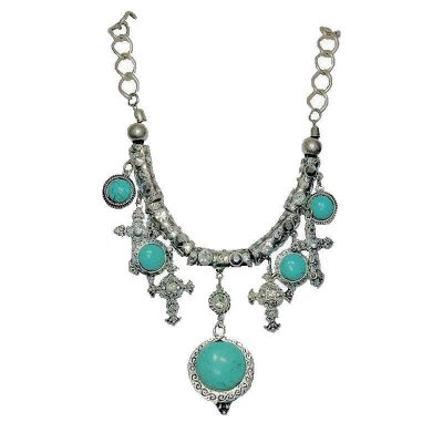 Turquoise Indian Princess Pendant Necklace