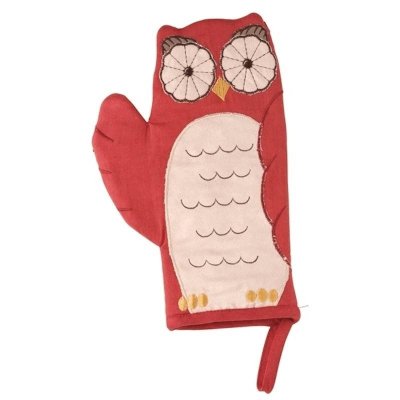 Crimson Hollow Owl Pot Holder Oven Glove