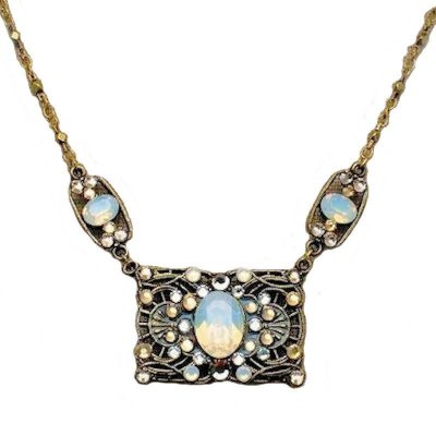 Opals & Crystal Magic Pendant Necklace by Anne Koplik