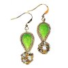 Cloisonne Drop & Crystal Ball Beaded Earrings