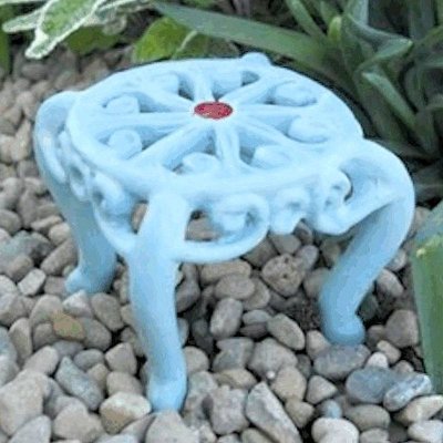 Table Figurine Retro Blue Fairy Garden Furniture