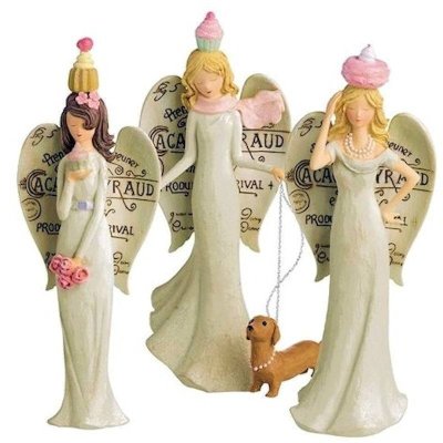 French Patisserie Birthday Angel Figurine