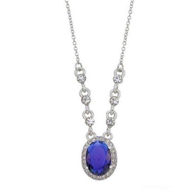 Blue Titanic Sparkle Pendant Necklace