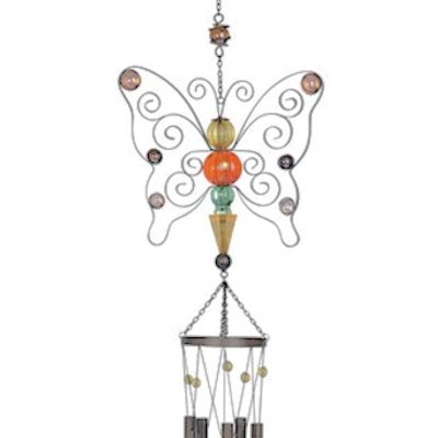 Beaded Butterfly Wind Chime Garden Ornament