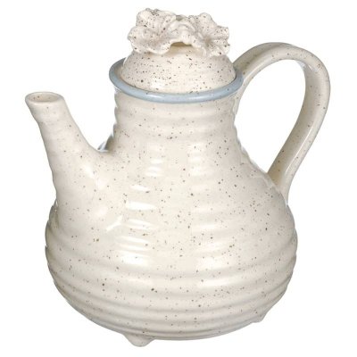 Pottery Style Footed Ceramic Teapot by Grasslands Road