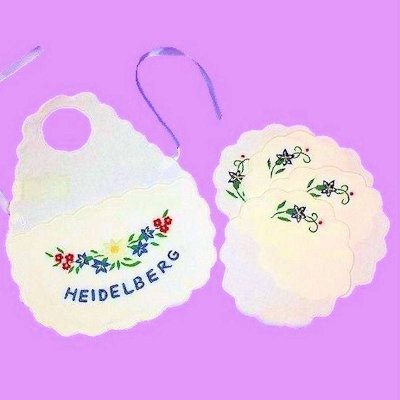 Edelweiss Design Wine Coasters and Bottle Bib