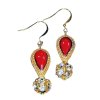 Cloisonne Drop & Crystal Ball Beaded Earrings