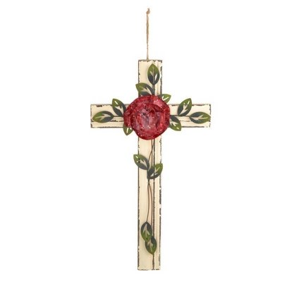 Red Rose Cross Wall Art