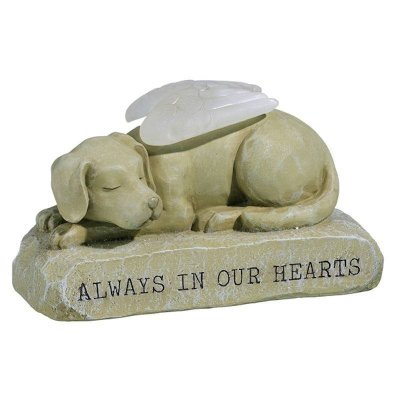 Dog Angel Figurine Pet Memorial with Light Up Wings