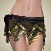 Gold Beaded Hip Scarf with Coins Belly Dance Costume