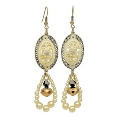 Lace & Pearls Vintage Chandelier Earrings