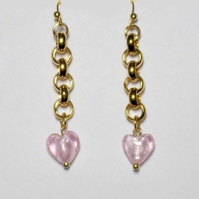 Chained Hearts Chandelier Earrings by I Love Bracelets