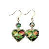 Cloisonne Hearts Beaded Earrings